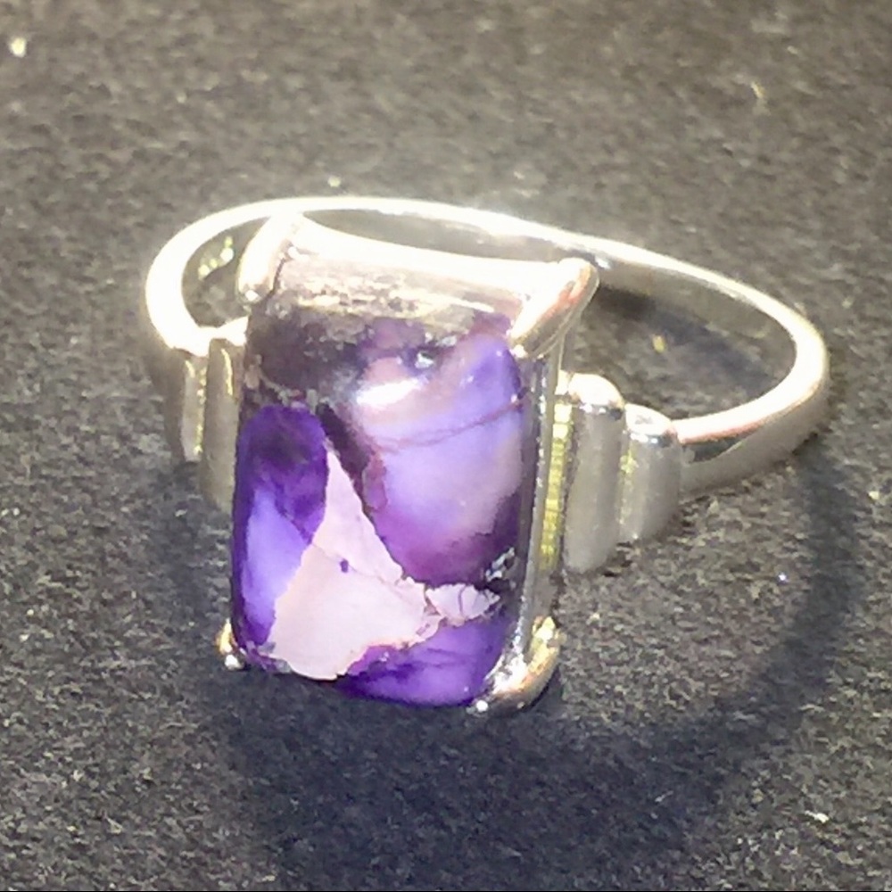 Beautiful Sterling Silver Purple Tiger Eye Ring
